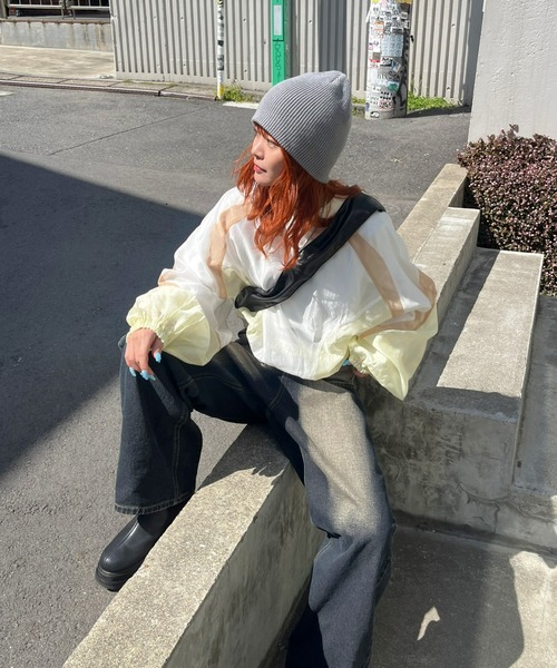 「Six M」 長袖ブラウス FREE グレー レディース_画像7