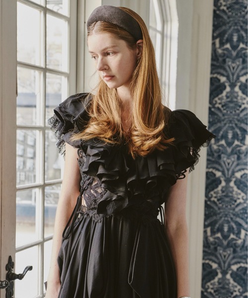 LA BELLE ETUDE（ラベルエチュード） つけ襟 付け襟 レースVネック