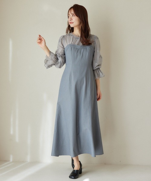 「mysty woman」 ドッキングワンピース FREE ブラック レディース_画像4