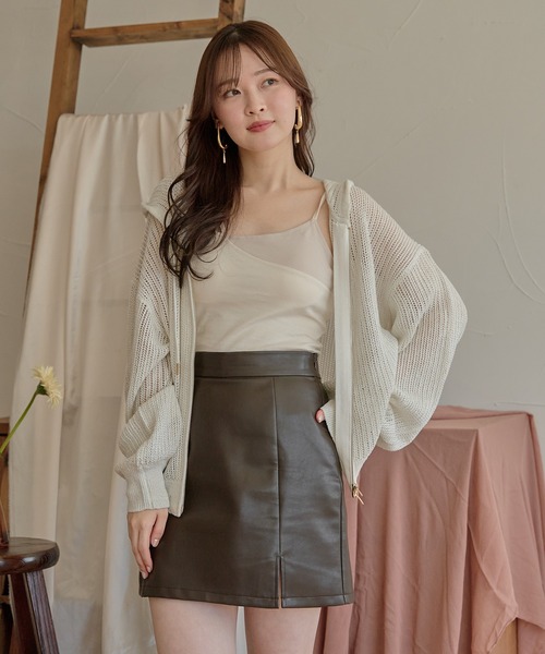 mideal（マイディール） パーカー glitter sheer hoodie / ラメシアー
