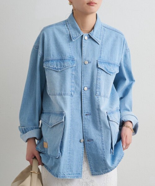 ZUCCa（ズッカ） ノーカラージャケット M size ネイビー レディース