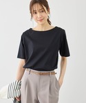 tシャツ 60シルケットボートネックハーフスリ...の詳細画像3