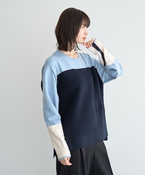 「YECCA VECCA」 長袖ニット FREE ライトブルー レディース_画像2