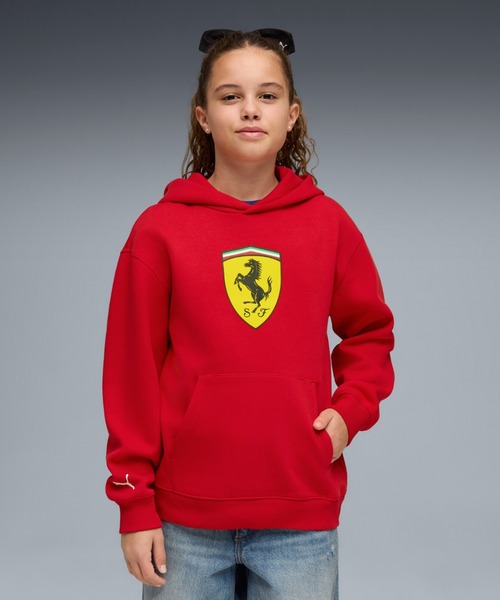 パーカー PUMA プーマ キッズ フェラーリ カラード シールド フーディ 128-164cm Ferrari Ki キッズ 子供服 男の子 女の子