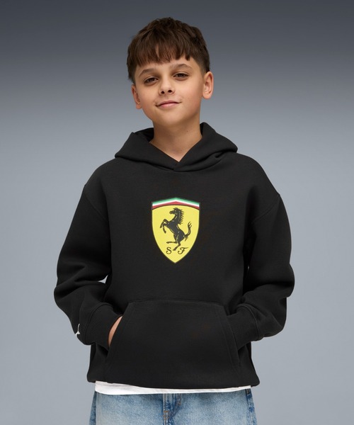 Puma フェラーリ フード付きパーカー PUMA（プーマ） パーカー キッズ フェラーリ カラード シールド