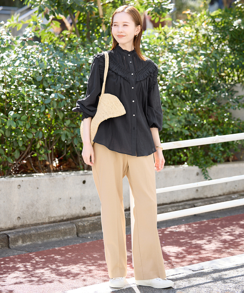 らん様★★スローブイエナ 小花　フリルピンタックブラウス SLOBE IENA（スローブイエナ） ブラウス シャツ 「WEB限定」フリル