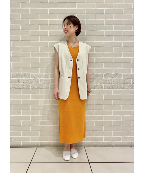 「SALON adam et rope'」 ノースリーブワンピース FREE グレー レディース_画像3