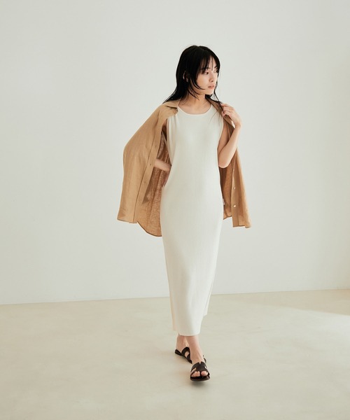 「SALON adam et rope'」 ノースリーブワンピース FREE グレー レディース_画像5