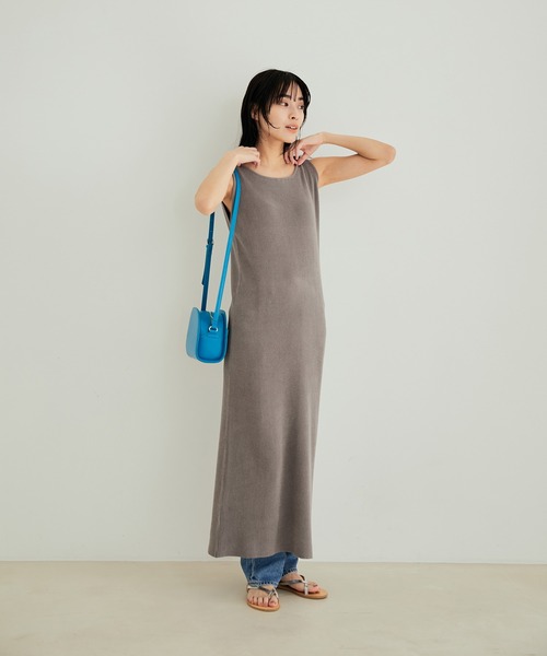 「SALON adam et rope'」 ノースリーブワンピース FREE グレー レディース_画像7