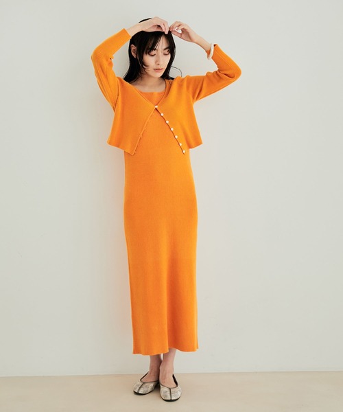 「SALON adam et rope'」 ノースリーブワンピース FREE グレー レディース_画像9