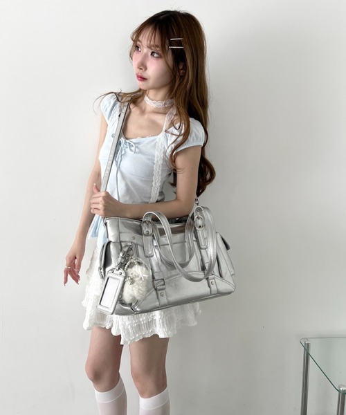 Loueme ショルダーバッグ バッグ サイドポケットベルトハンドルバッグ