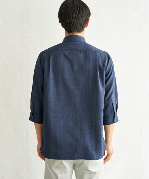 ikka（イッカ） 七分袖 シャツ 速乾ドビー袖2WAYシャツ メンズ