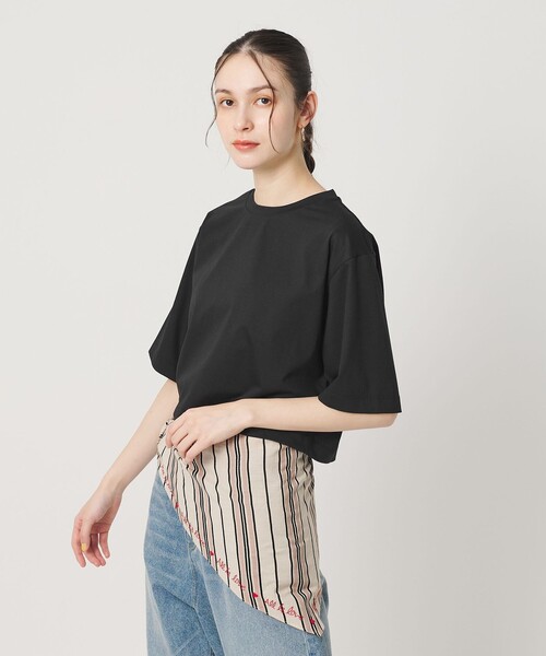 tシャツ コットンポリエステル クロップド Tシャツ レディースの画像