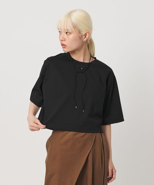 tシャツ コットンポリエステル クロップド Tシャツ レディースの画像