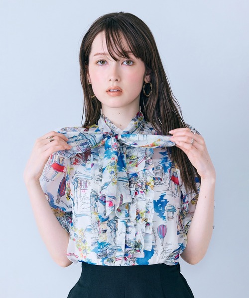 Audie a Muses（オーディア ミューズ） ブラウス シャツ パリプリント 