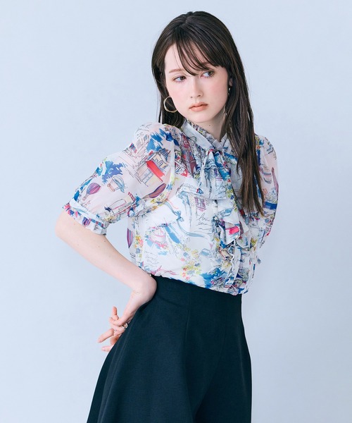 Audie a Muses（オーディア ミューズ） ブラウス シャツ 半袖 パリ