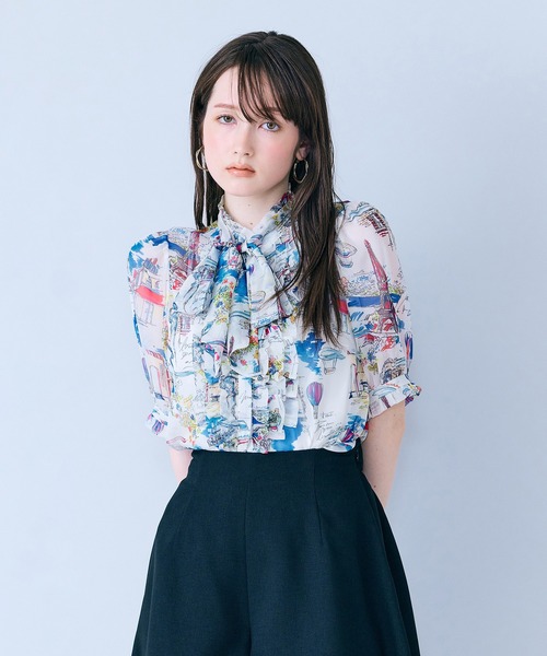 Audie a Muses（オーディア ミューズ） ブラウス シャツ 半袖 パリ
