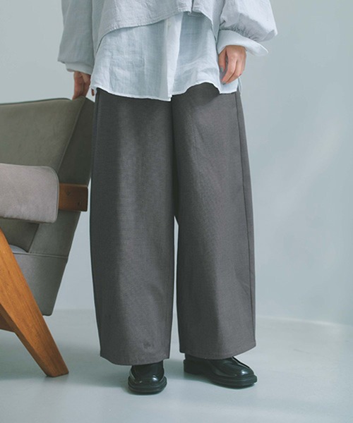 パンツ すっきりワイドストレートパンツ「プチ・プラスサイズあり」 レディースの画像