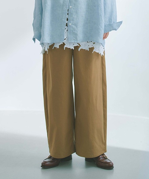 パンツ すっきりワイドストレートパンツ「プチ・プラスサイズあり」 レディースの画像