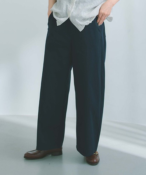 パンツ すっきりワイドストレートパンツ「プチ・プラスサイズあり」 レディースの画像