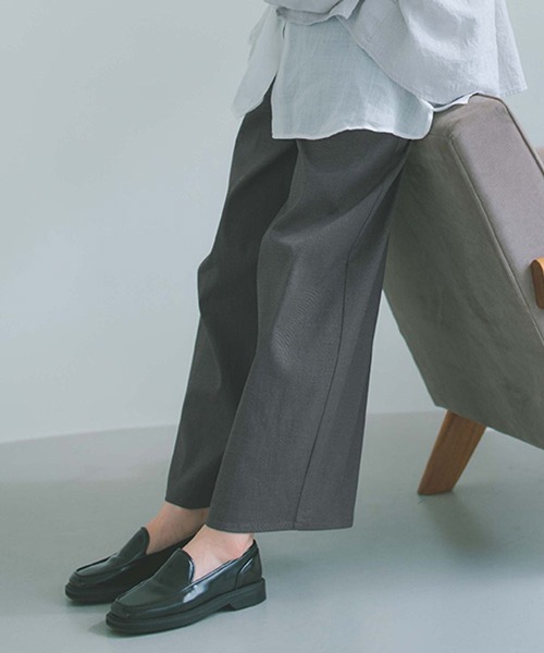 パンツ すっきりワイドストレートパンツ「プチ・プラスサイズあり」 レディースの画像
