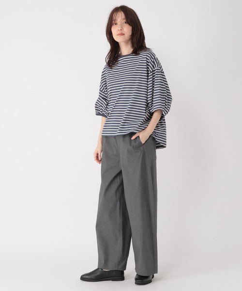 パンツ すっきりワイドストレートパンツ「プチ・プラスサイズあり」 レディースの画像