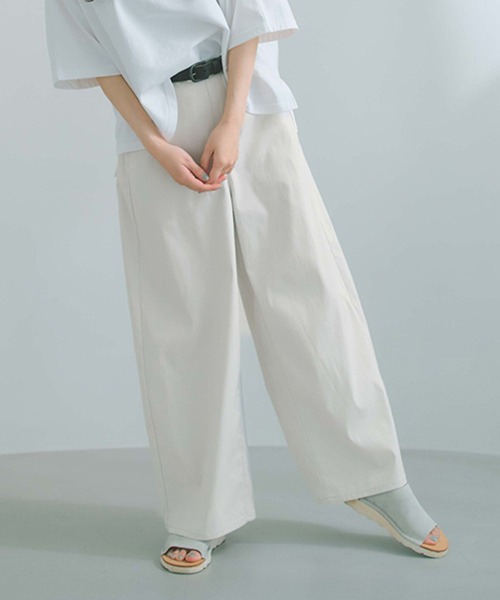 パンツ すっきりワイドストレートパンツ「プチ・プラスサイズあり」 レディースの画像