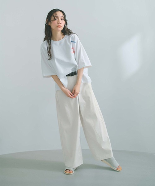 パンツ すっきりワイドストレートパンツ「プチ・プラスサイズあり」 レディースの画像