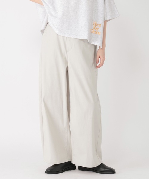 パンツ すっきりワイドストレートパンツ「プチ・プラスサイズあり」 レディースの画像