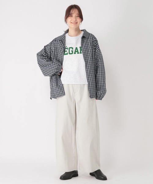 パンツ すっきりワイドストレートパンツ「プチ・プラスサイズあり」 レディースの画像