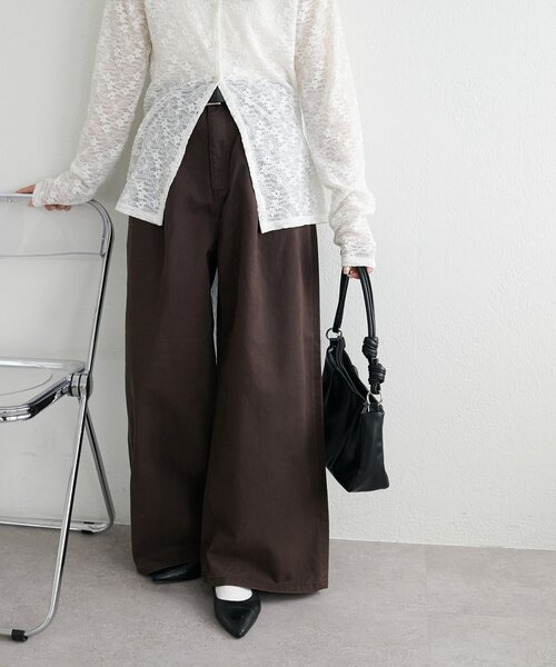 「DISCOAT」 チノパンツ LARGE ベージュ レディース_画像6
