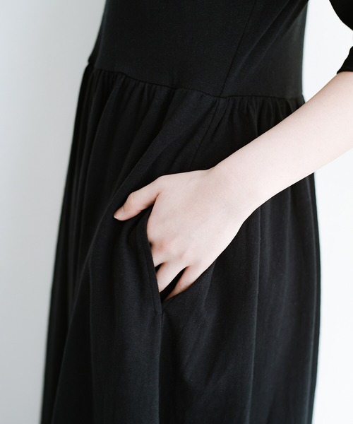 「haco!」 7分袖ワンピース LARGE ブラック レディース_画像6