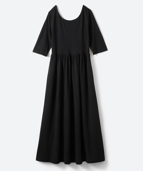 「haco!」 7分袖ワンピース LARGE ブラック レディース_画像8