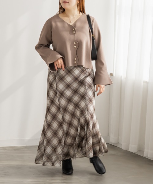「CLETTE」 ニットカーディガン LL ネイビー レディース_画像2