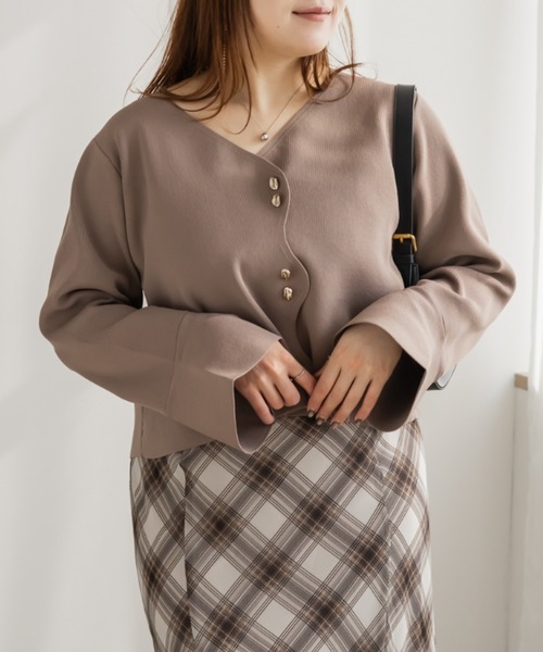 「CLETTE」 ニットカーディガン LL ネイビー レディース_画像5