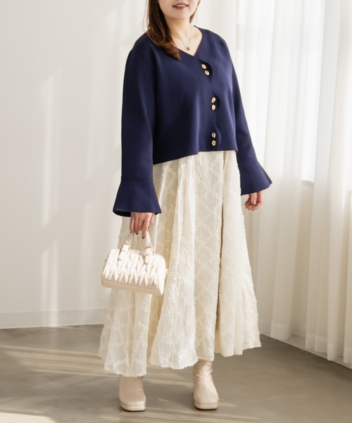 「CLETTE」 ニットカーディガン LL ネイビー レディース_画像8