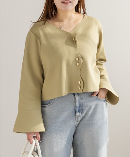 「CLETTE」 ニットカーディガン LL ネイビー レディース_画像9