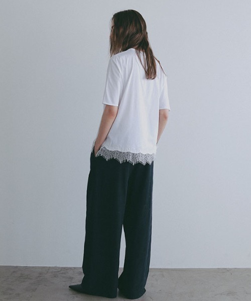 ETRE TOKYO（エトレトウキョウ） tシャツ 半袖 クルーネックヘムレース