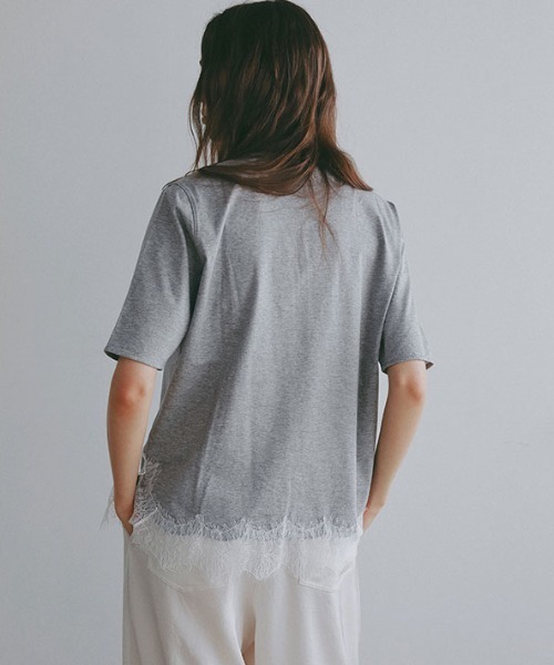 ETRE TOKYO（エトレトウキョウ） tシャツ クルーネックヘムレースTee