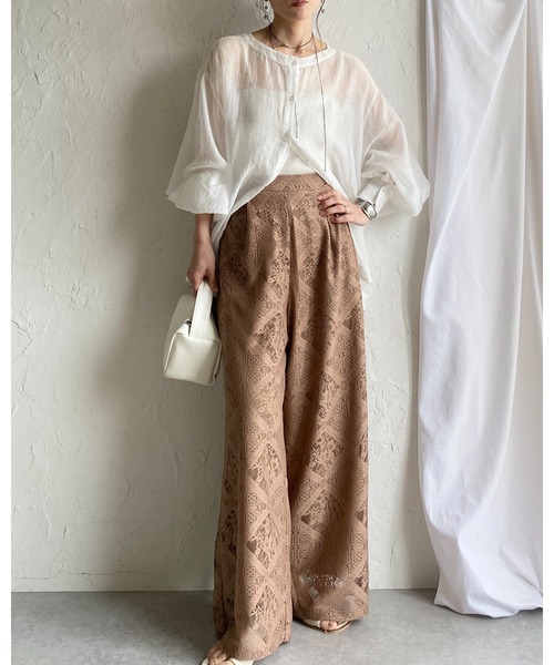She's Closet セットアップ 花柄 ブロックレース キャミソール