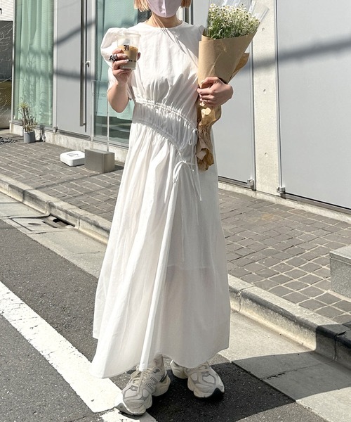 「Alley by w closet」 半袖ワンピース FREE ライム レディース_画像2