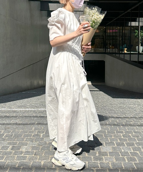 「Alley by w closet」 半袖ワンピース FREE ライム レディース_画像4