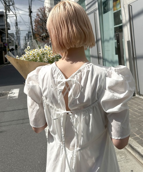 「Alley by w closet」 半袖ワンピース FREE ライム レディース_画像5