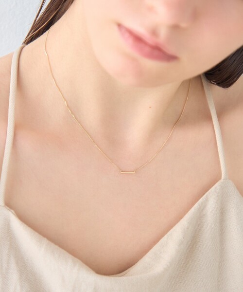 ネックレス 「レイヤード」 K10YG バー ネックレス レディースの画像