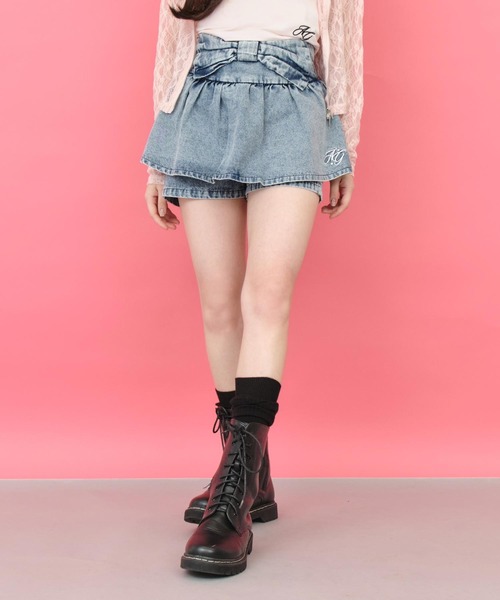 「ANAP GiRL」 「KIDS」キュロット S ライトブルー キッズ_画像4