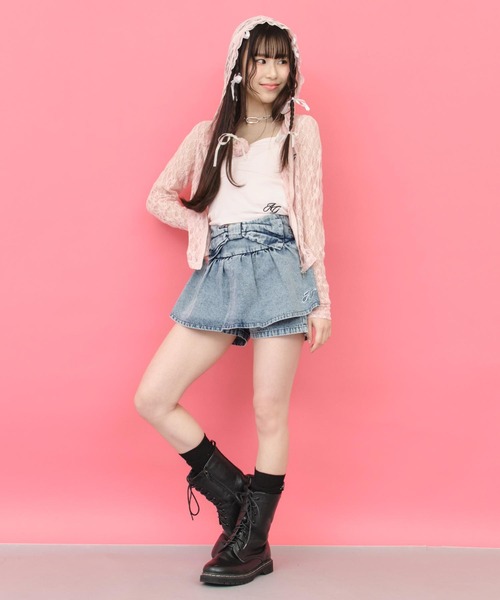 「ANAP GiRL」 「KIDS」キュロット S ライトブルー キッズ_画像5