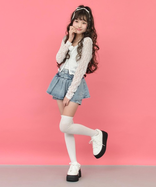 「ANAP GiRL」 「KIDS」キュロット S ライトブルー キッズ_画像6