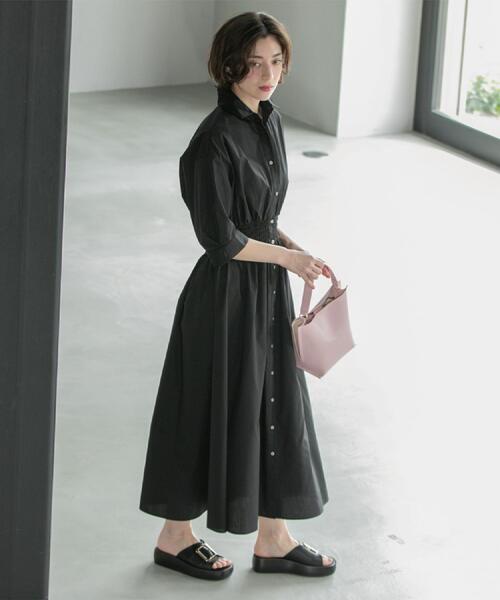 「OPAQUE.CLIP」 シャツワンピース 38 ピンク レディース_画像9