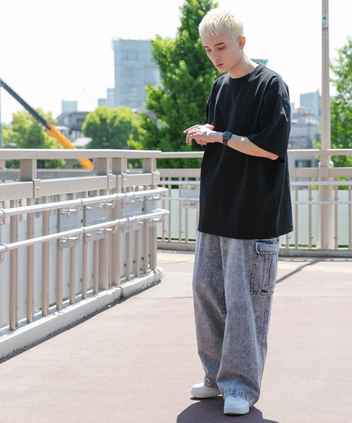 「WEGO」 「sundy skate club」カーゴパンツ MEDIUM ブラック メンズ_画像6