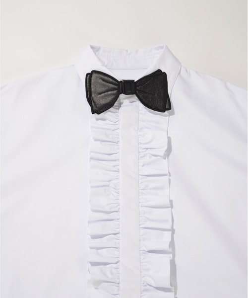 シャツ ブラウス Bow Tie Wappen Frill Bic Shrit 蝶ネクタイワッペンフリルシャツ ユニセックス Zozotown Paypayモール店 通販 Paypayモール